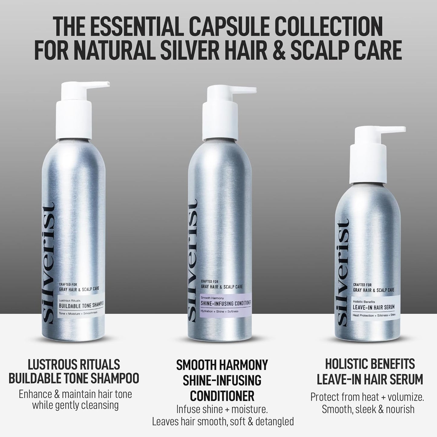 Smooth Harmony | Shine Infusing Conditioner for Gray, Silver & White Hair - Silicone-Free Formula with Hyaluronic Acid & Rice Protein, 9.29 oz