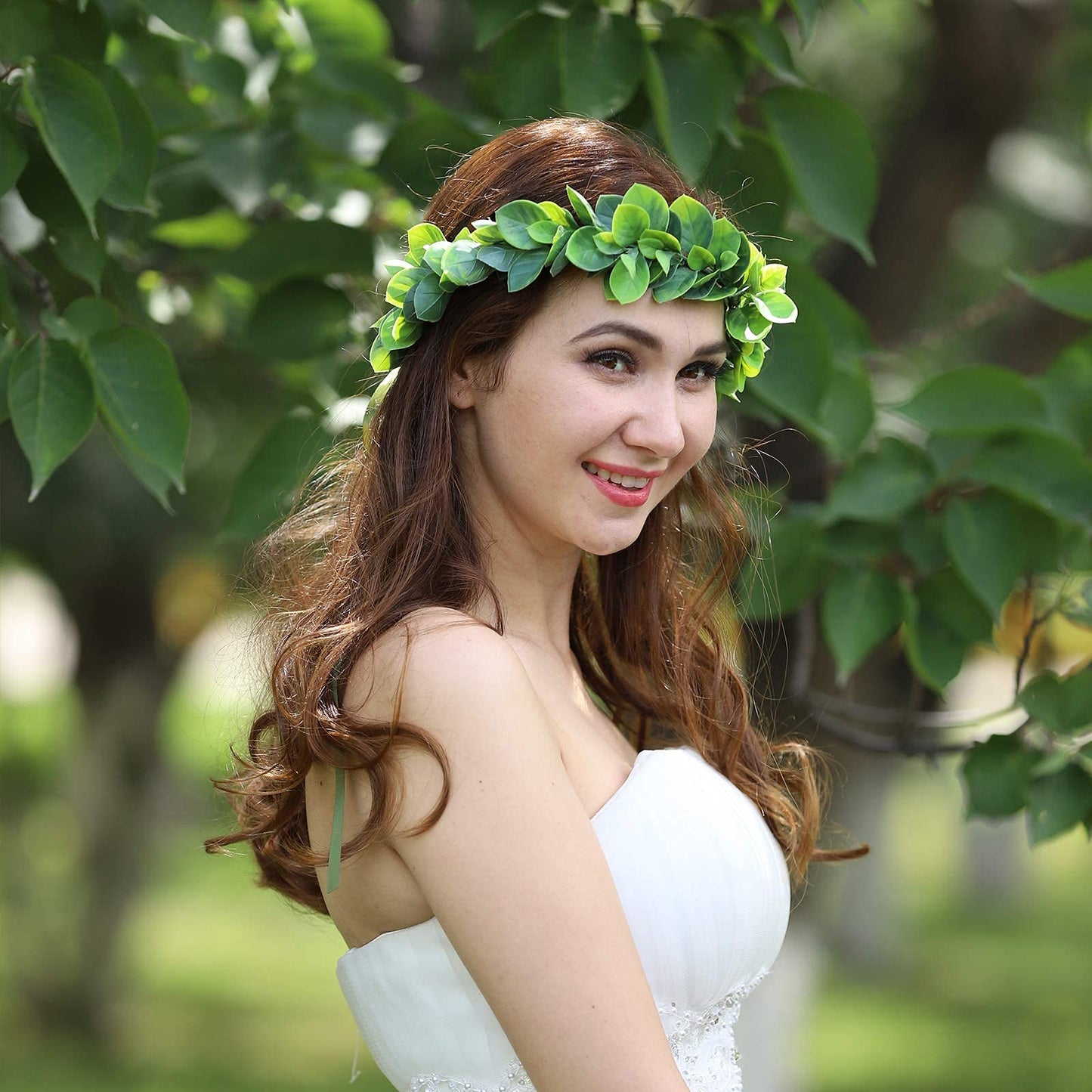 Eralove Christmas Wedding Flower Crown Boho Bridal Flower Wreath Babies Breath Hair Crown Headpiece