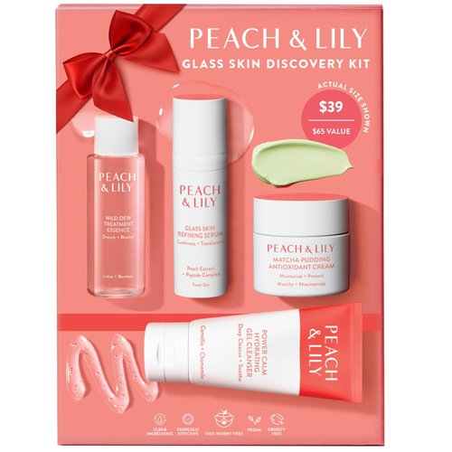 Peach & Lily - Glass Skin Discovery Kit | 4-Piece Vegan Skin Care Set for Acne - Travel Essentials