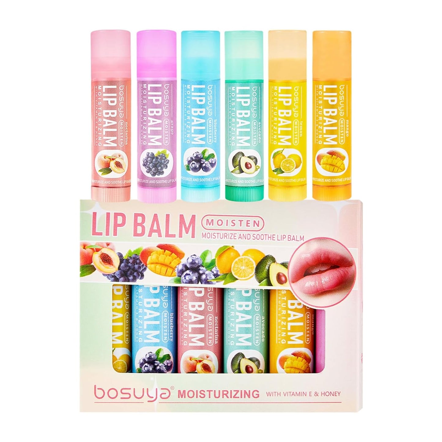 Skiennix Lip Balm Set - Gentle Hydration for Dry & Sensitive Lips | 6 Flavors, All-Day Moisture