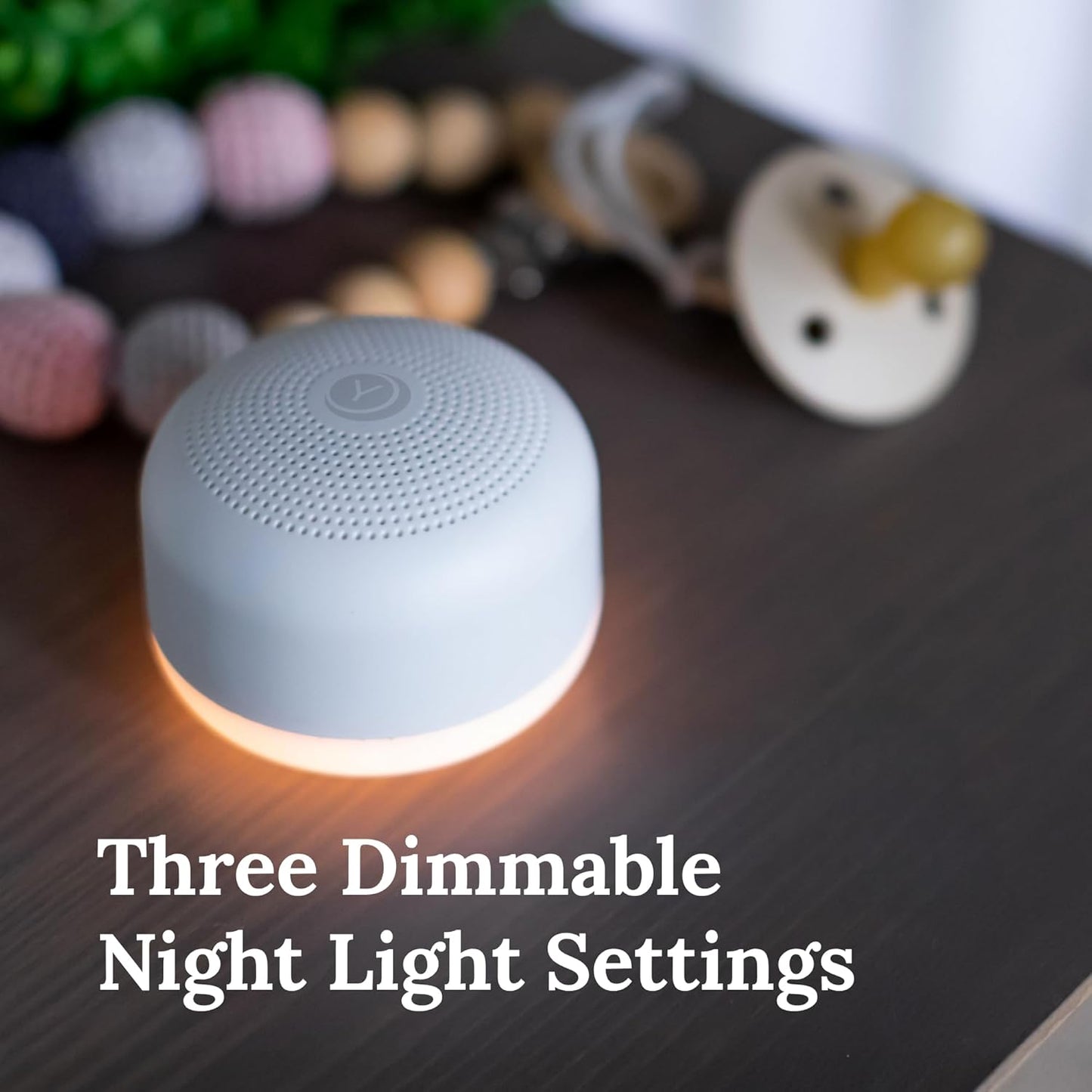 Yogasleep Travel Mini White Noise Machine - 6 Soothing Sounds, Volume Control & Dimmable Night Light