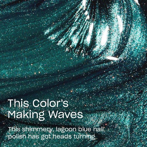 OPI Nail Lacquer This Color's Making Waves | Opaque Dark Green Shimmer Chip Resistant Nail Polish | Fast Drying, Streak Free