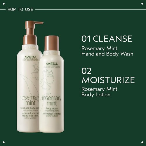 Aveda Rosemary Mint Hand & Body Wash - Invigorating Liquid Soap with Organic Peppermint & Rosemary Aroma