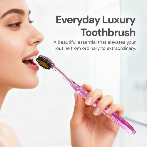 Nano-b Manual Toothbrush for Adults with Sensitive Gums, Soft/Medium Bristles, Travel Case