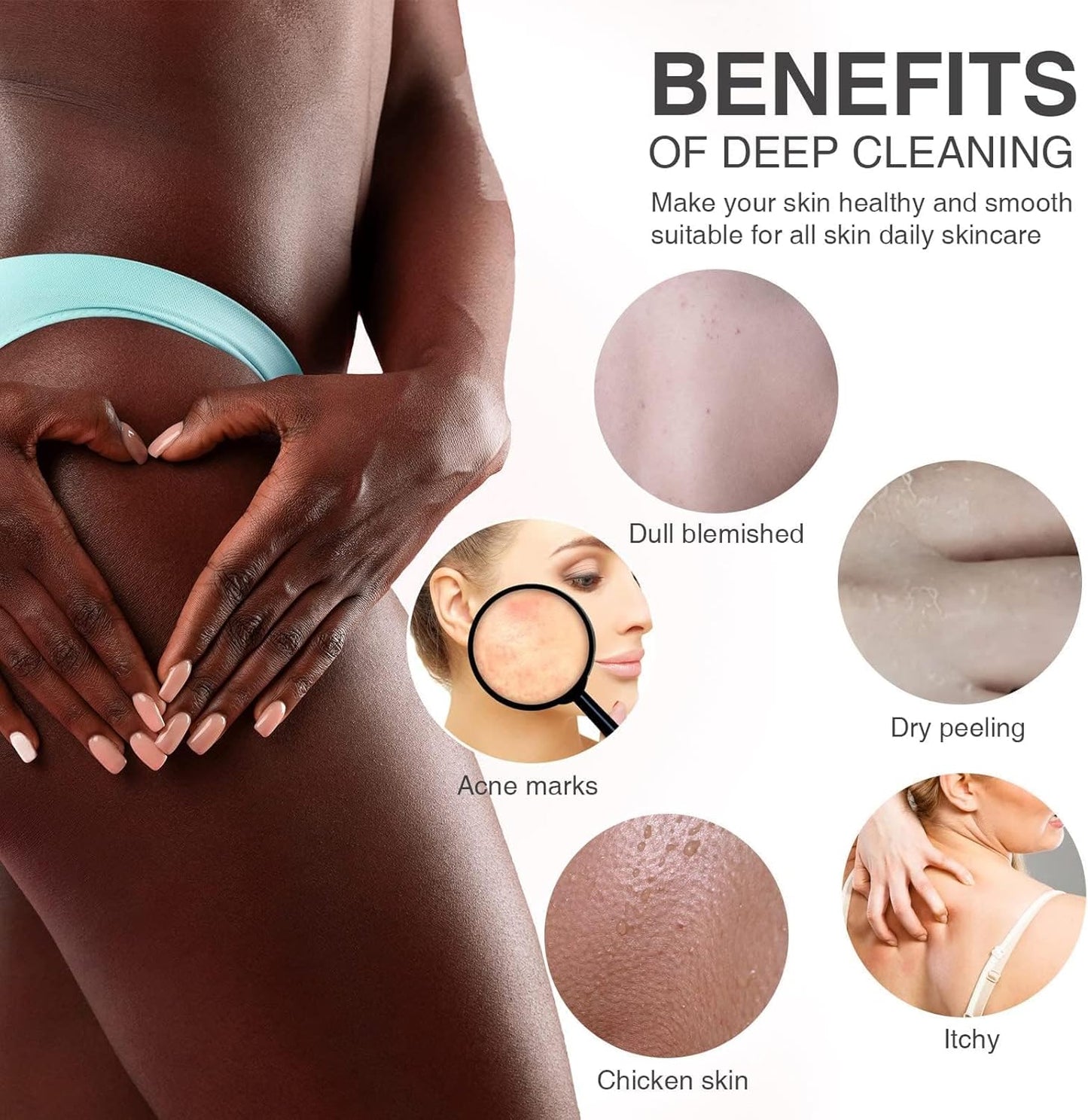 UJFQBH African Bath Sponge - Exfoliating Net Shower Scrubber for Smooth Skin | Green Color