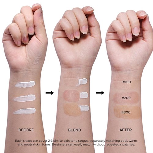 KYDA Color Changing Foundation - Skin Tone Matching Liquid Makeup for All Skin Tones | Medium to Full Coverage, Hydrating Formula #200
