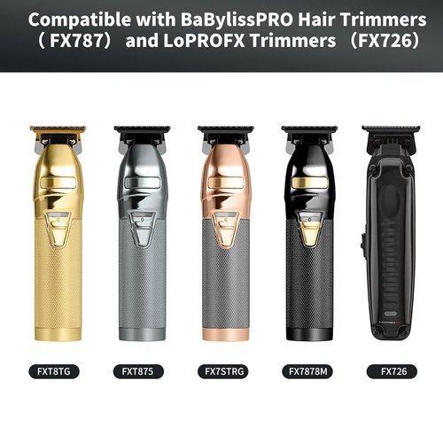 BaBylissPRO FX707B2 Trimmer Blades - Deep Tooth T Blade Replacement for FX787 & FX726 | 2 Pack, Black