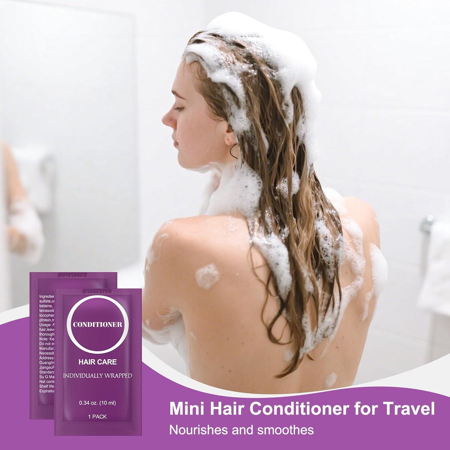 Skiennix Travel Size Conditioner - Mini Hair Conditioner 0.34 fl oz | Perfect for Hotels & Charities (100 Pack)