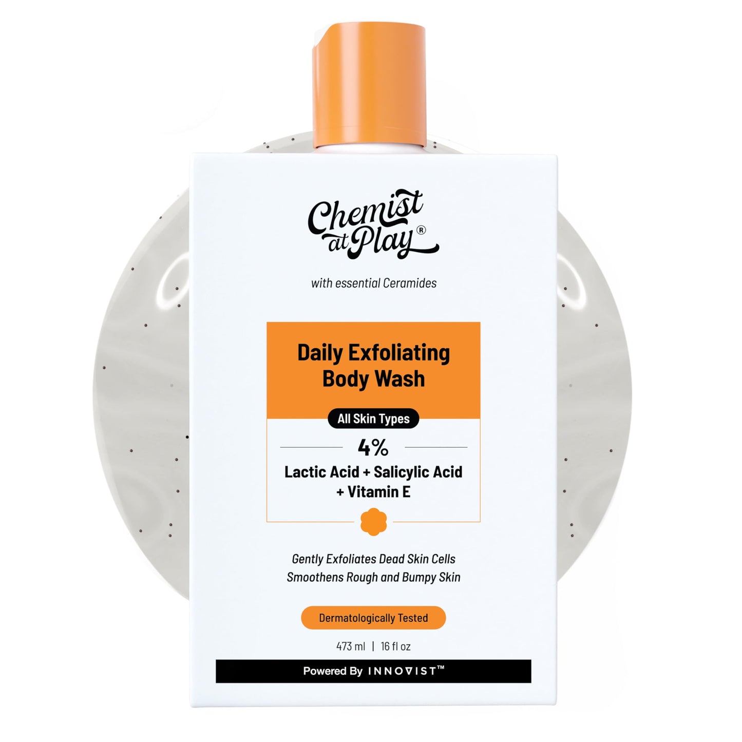 Chemist At Play Body Wash Exfoliating For Dry Rough Bumpy Strawberry Skin With 1% Salicylic Acid 2% Lactic Acid And Ceramides For Men And Women 16 Ounce