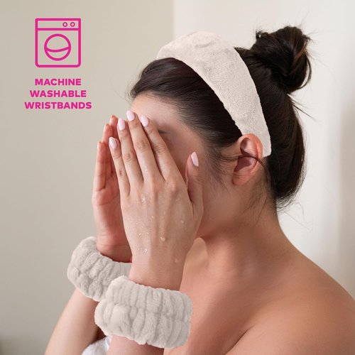 Original MakeUp Eraser Drip Eraser Set - Absorbent Headband & Wristbands for Spa Use | 3-Piece Set