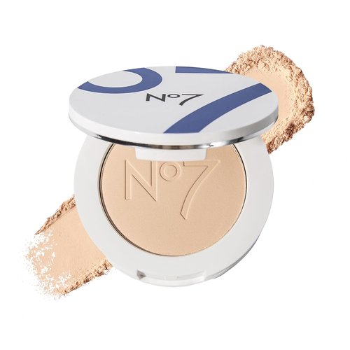 No7 Lift & Luminate Triple Action Powder - Light | Pressed Makeup Setting Powder for a Flawless Finish (10g)