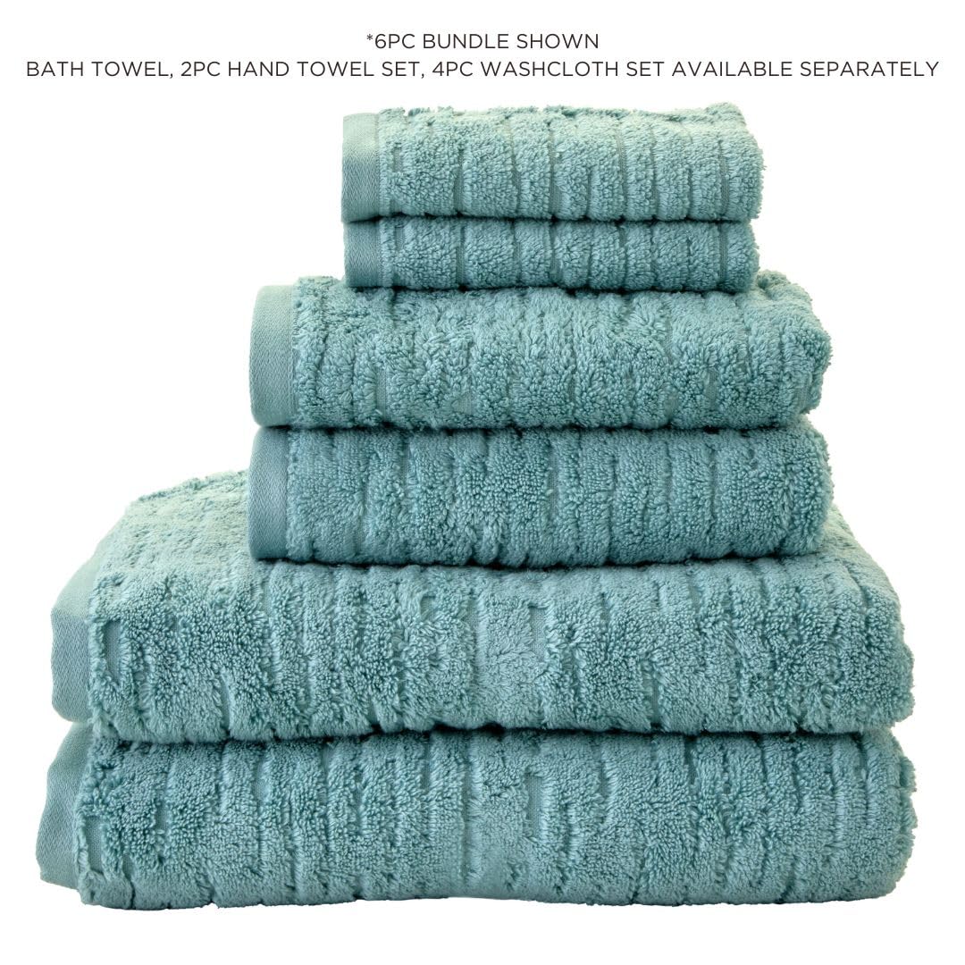 SKL Home CloudSoft Cotton Luxury Hand Towel 2pc Set for Bath/Kitchen/Bar & Gift, Teal