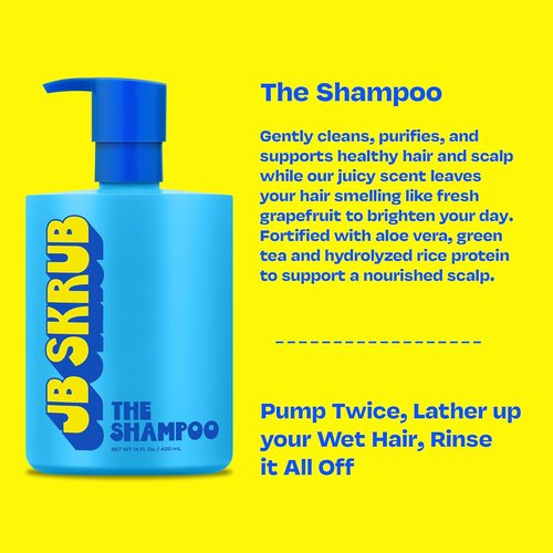 JB SKRUB Boys Shampoo - Aloe Vera & Green Tea for Healthy Hair & Scalp | Sulfate-Free, 14 oz.