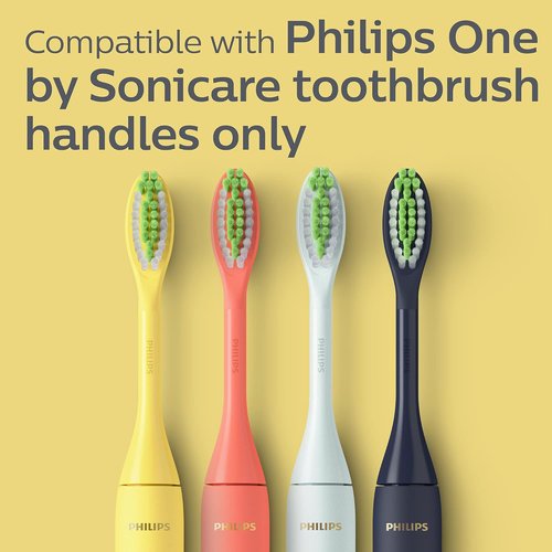 Philips One by Sonicare Electric Toothbrush Heads - 2 Pack Replacement Brush Heads, Mango Yellow
