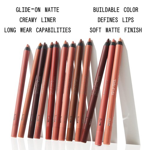 About-Face Matte Fix Lip Pencil - Long-Wear Creamy Matte Lip Liner with Hyaluronic Acid & Vitamins - 0.042 oz (Bright Cherry Red)