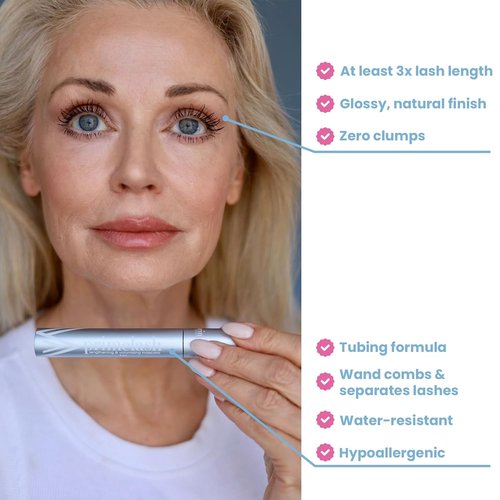Prime Prometics PrimeLash Mascara for Older Women - Volumizing & Lengthening in 2 Coats | Hypoallergenic, Long-Lasting (Black)