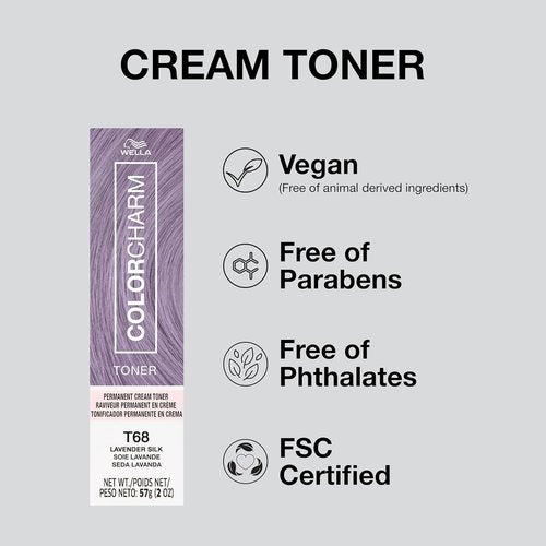 COLORCHARM Permanent Crème Hair Toner | Free of Animal-Derived Ingredients, Parabens Free & Gluten Free | 2 oz