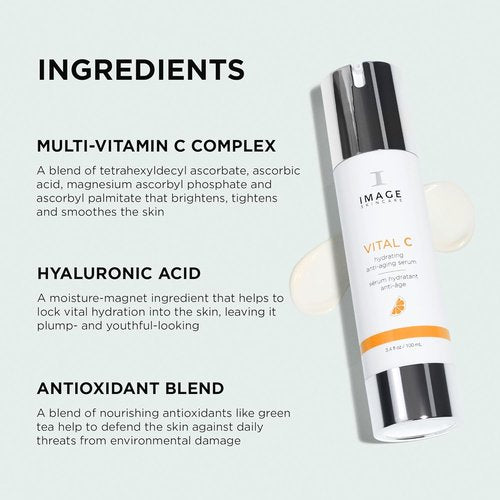 IMAGE Skincare VITAL C Hydrating Face Serum - Brightening Formula with Vitamin C & Hyaluronic Acid