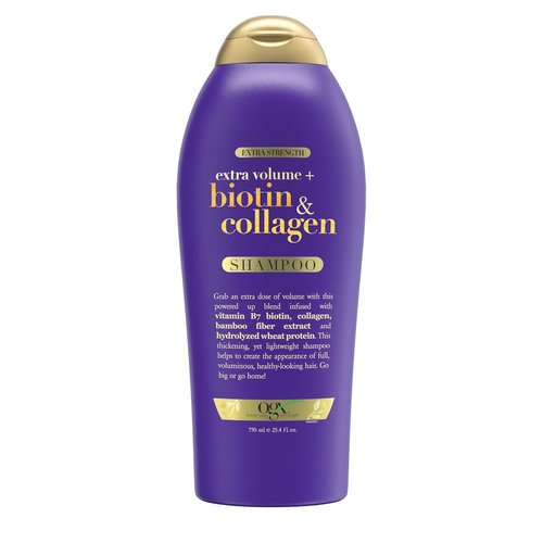 OGX Biotin & Collagen Shampoo - Extra Strength Volumizing Formula for Thicker, Fuller Hair | 25.4 fl oz