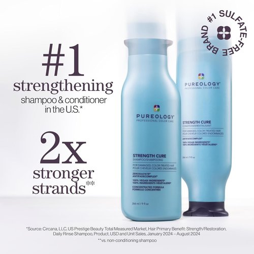 Pureology Hair Strengthening Discovery Kit | Shampoo, Conditioner & Leave-In Treatment for Damaged Hair - Sulfate-Free, Instant Softness & Shine