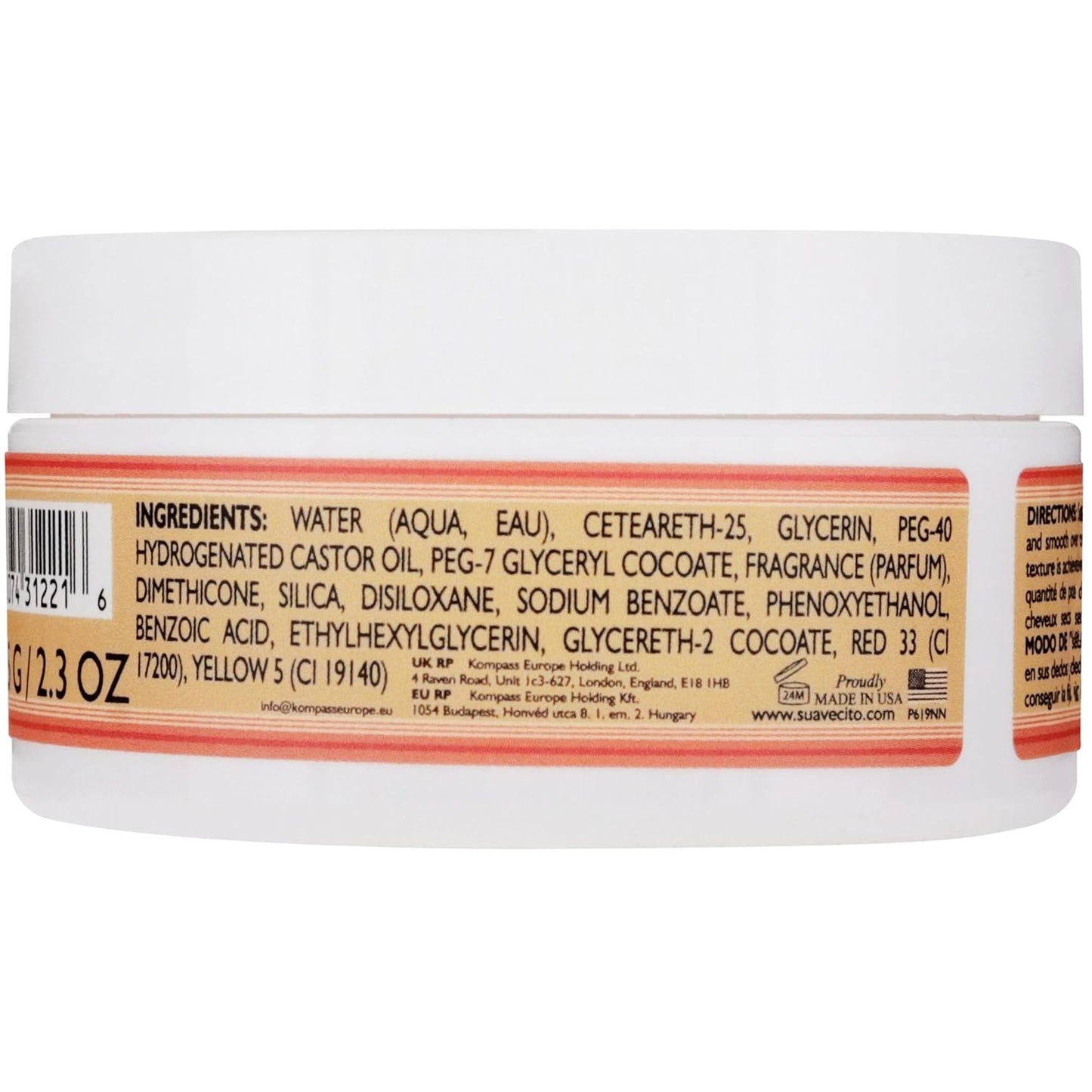Suavecita Pomade for Women - Medium Hold, High Shine, Water-Based, Flake-Free | 2.3 oz Can