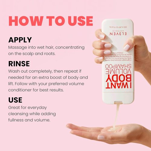 Eleven Australia I Want Body Volume Shampoo - Volumizing & Thickening Formula for Fine Hair | Sulfate-Free, Unisex
