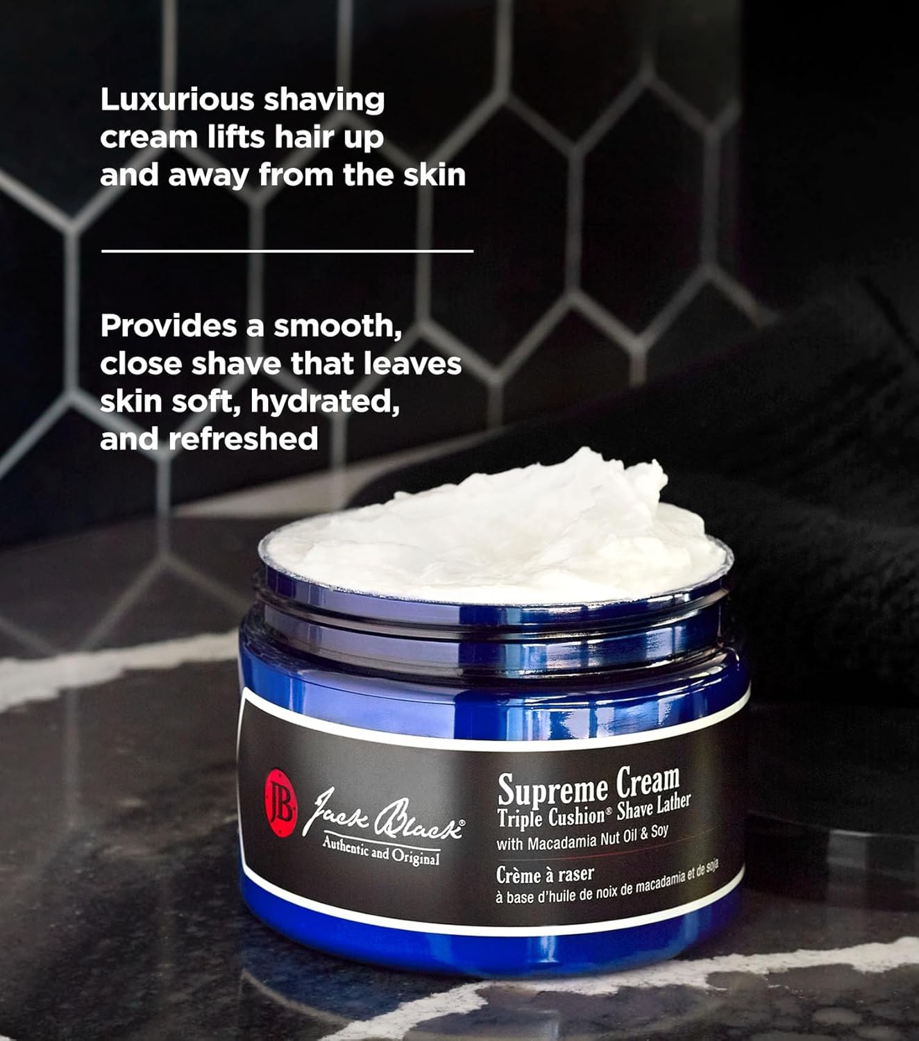 Jack Black Supreme Cream Shave Lather - Luxurious Shaving Cream for Men | Rich, Moisturizing Formula
