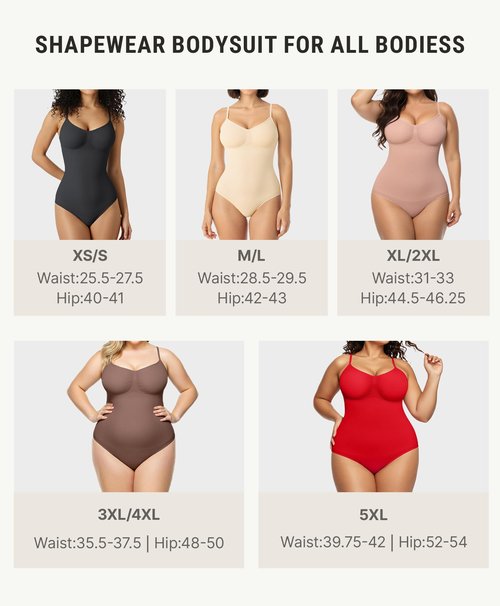 FeelinGirl Body Shaper Tummy Control Shapewear Bodysuit for Women Seamless Shaper Black M-L