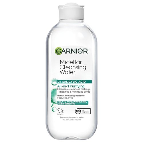 Garnier Micellar Water - All-in-One Mattifying Facial Cleanser & Makeup Remover for Oily Skin | 13.5 Fl Oz