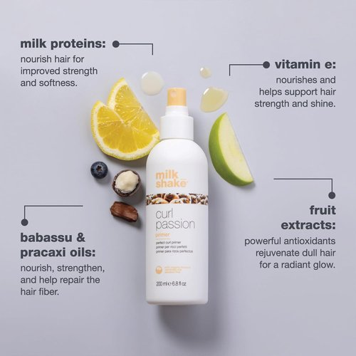Milk_Shake Curl Passion Primer - Pre-Styling Curl Primer for All Curl Types | Moisturizes & Enhances Definition with Babassu Oil & Milk Proteins