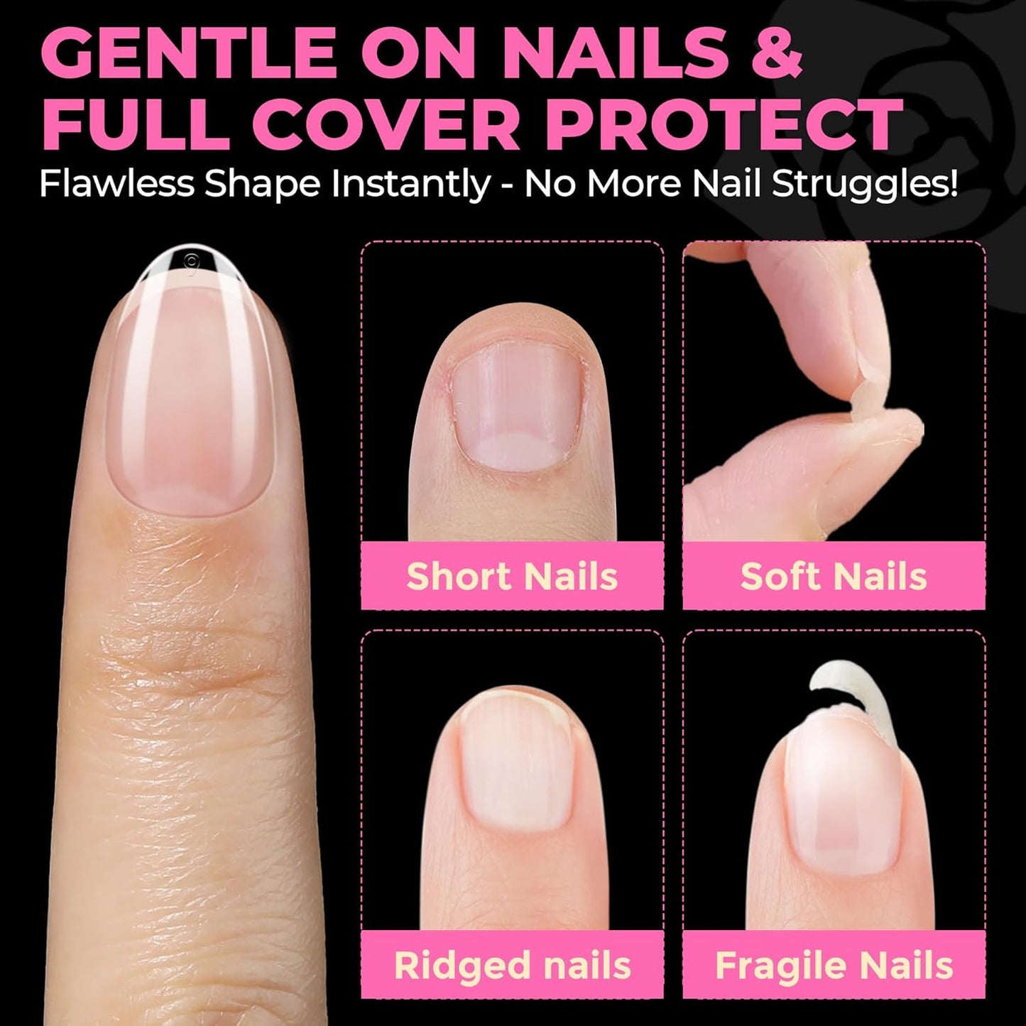 UNA GELLA Gel Nail Glue, Solid Nails Gl ue Gel 40g Lamp Curing Needed Soak Off G LUE Strong Nail G LUE G el for Acrylic Fake Nails Tips Extension Press On Nails for Gelly Tips