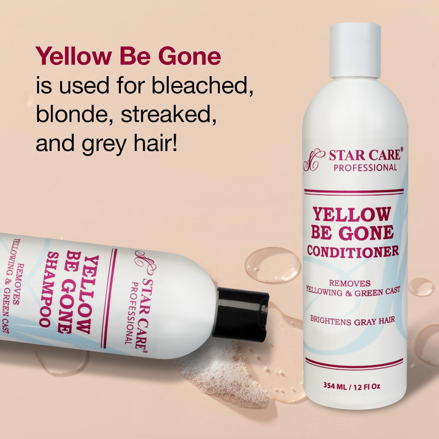 Yellow Be Gone Shampoo - 12oz Clarifying Brassiness Neutralizer for Bleached & Blonde Hair | Restores Shine