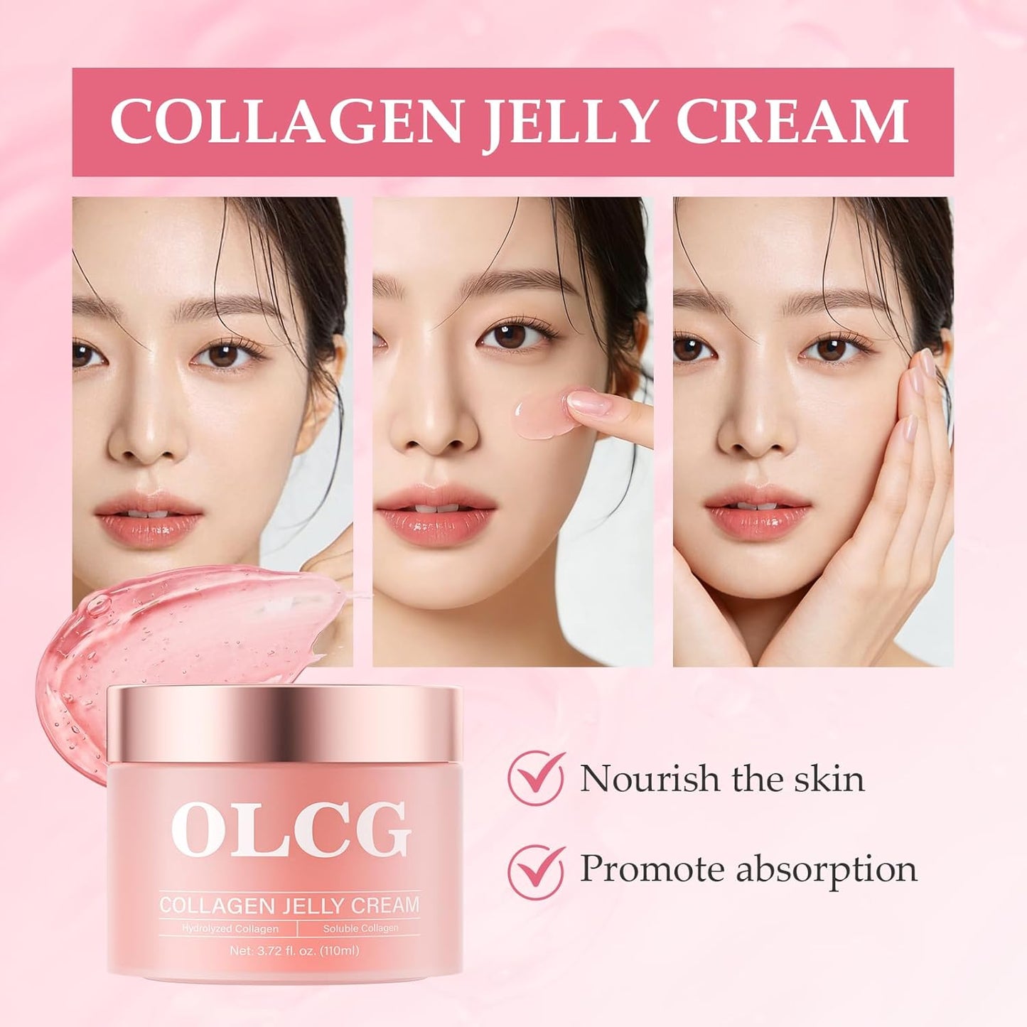 Skiennix Collagen Jelly Cream - Gel-Textured Moisturizer for Radiant, Plump Skin - Daily Use Formula