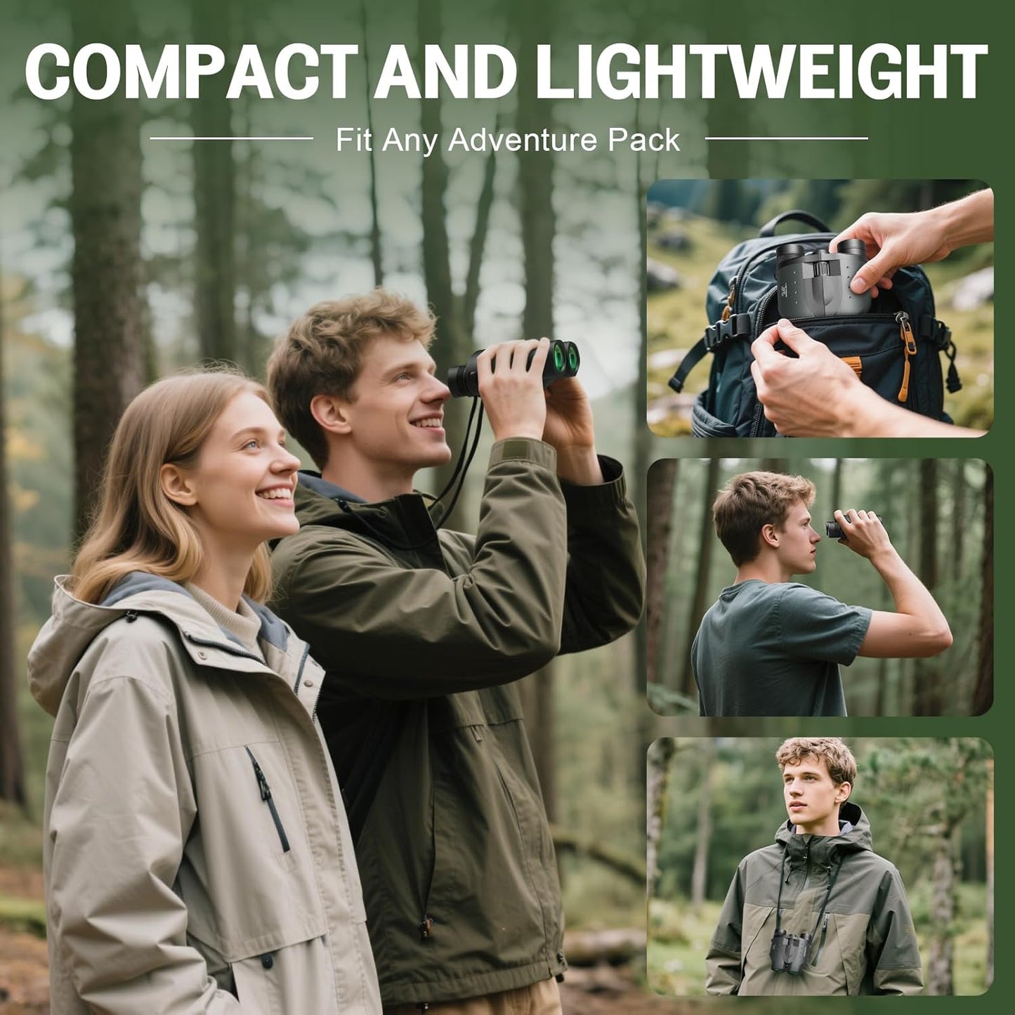 25x32 Binoculars for Adults Kids Compact - DEESOO High Powered Bird Watching Binoculars Lightweight Small Size for Hunting Traveling Sports Hiking Gift for Men Women