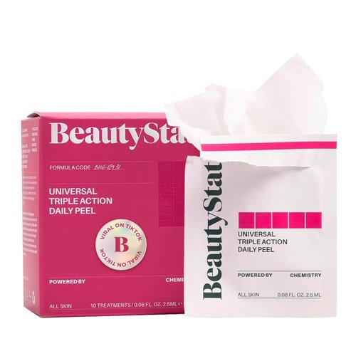 BeautyStat Triple Action Daily Exfoliating Peel Pad - Gentle AHA/BHA Formula for Uneven Tone & Fine Lines - Made in the USA