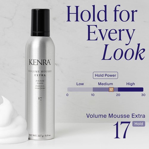 Kenra Volume Mousse Extra 17 - Firm Hold Mousse for Frizz Control & Thermal Protection | 8 oz