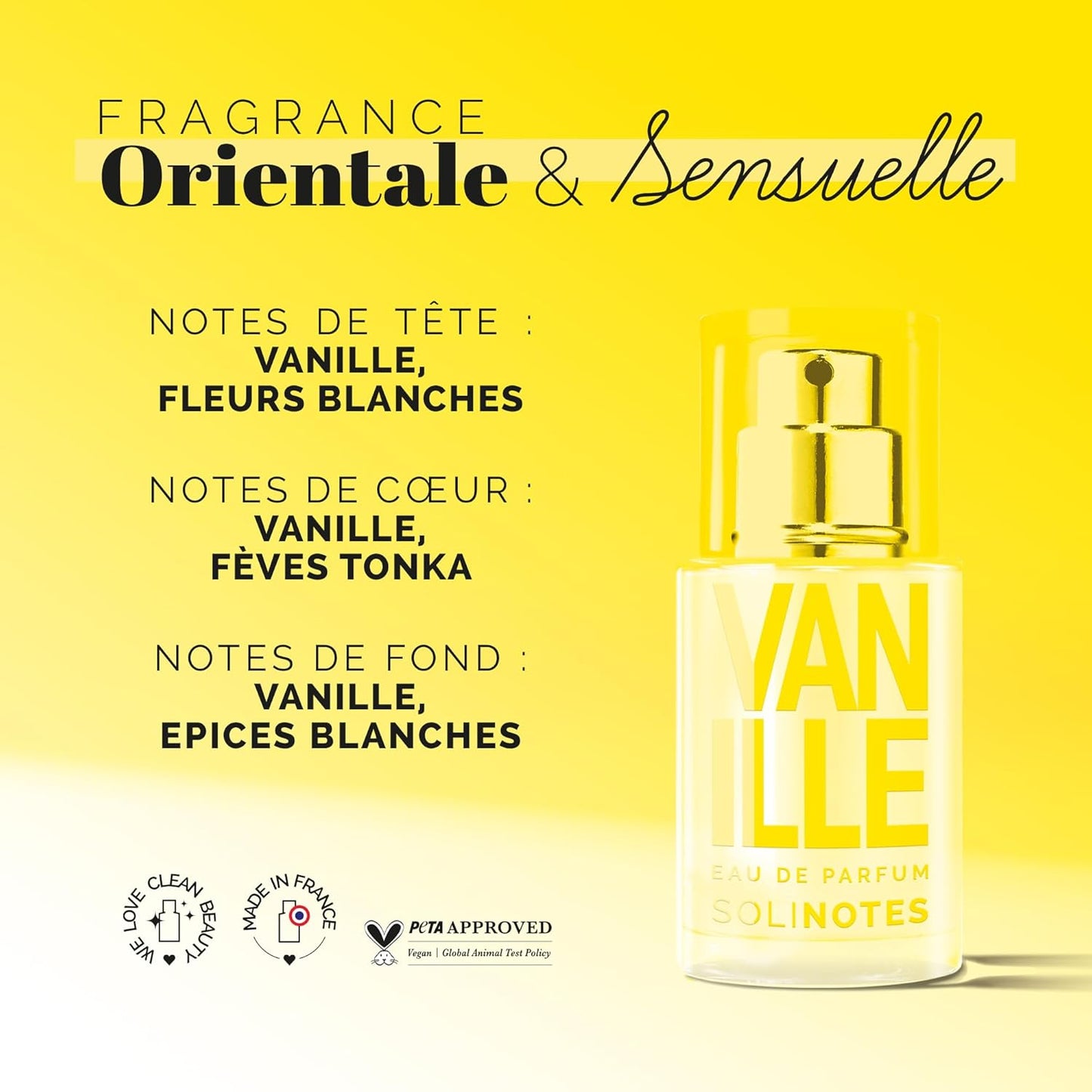 SOLINOTES Vanilla Perfume for Women - Delicate Floral Eau De Parfum | Vegan & Made in France - 0.5 fl. oz