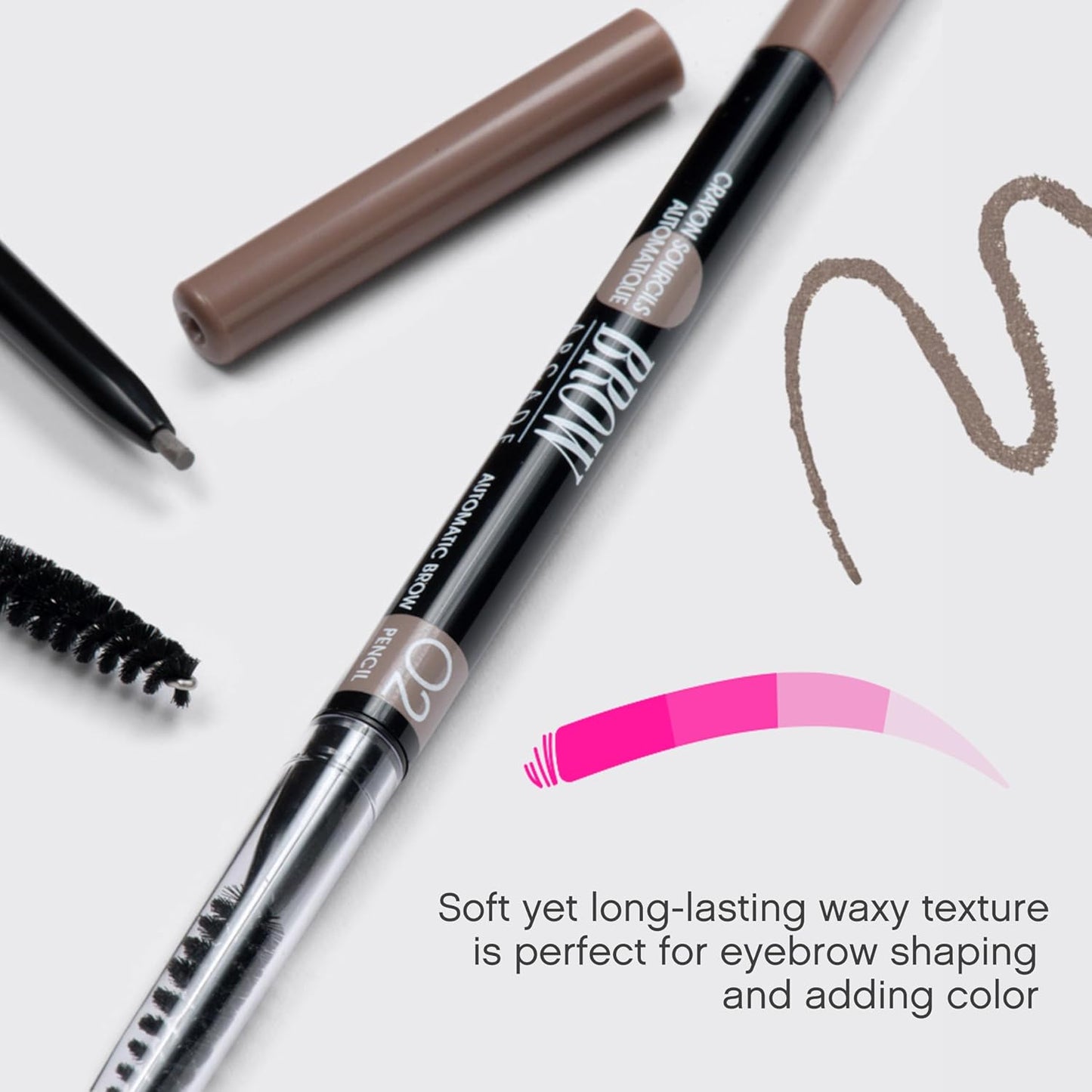 Vivienne Sabó Eyebrow Pencil - Micro Definer with Brush for Natural Shaping | Long-Wear Color, Shade 02 Chocolate Brown, 0.035 oz