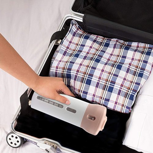 2 Pack Travel Dispenser, CHIVENIDO 4 in 1 Lotion Shampoo Gel Travel Dispenser Shower Bottles Refillable Travel Bottles (Pink+Gray)