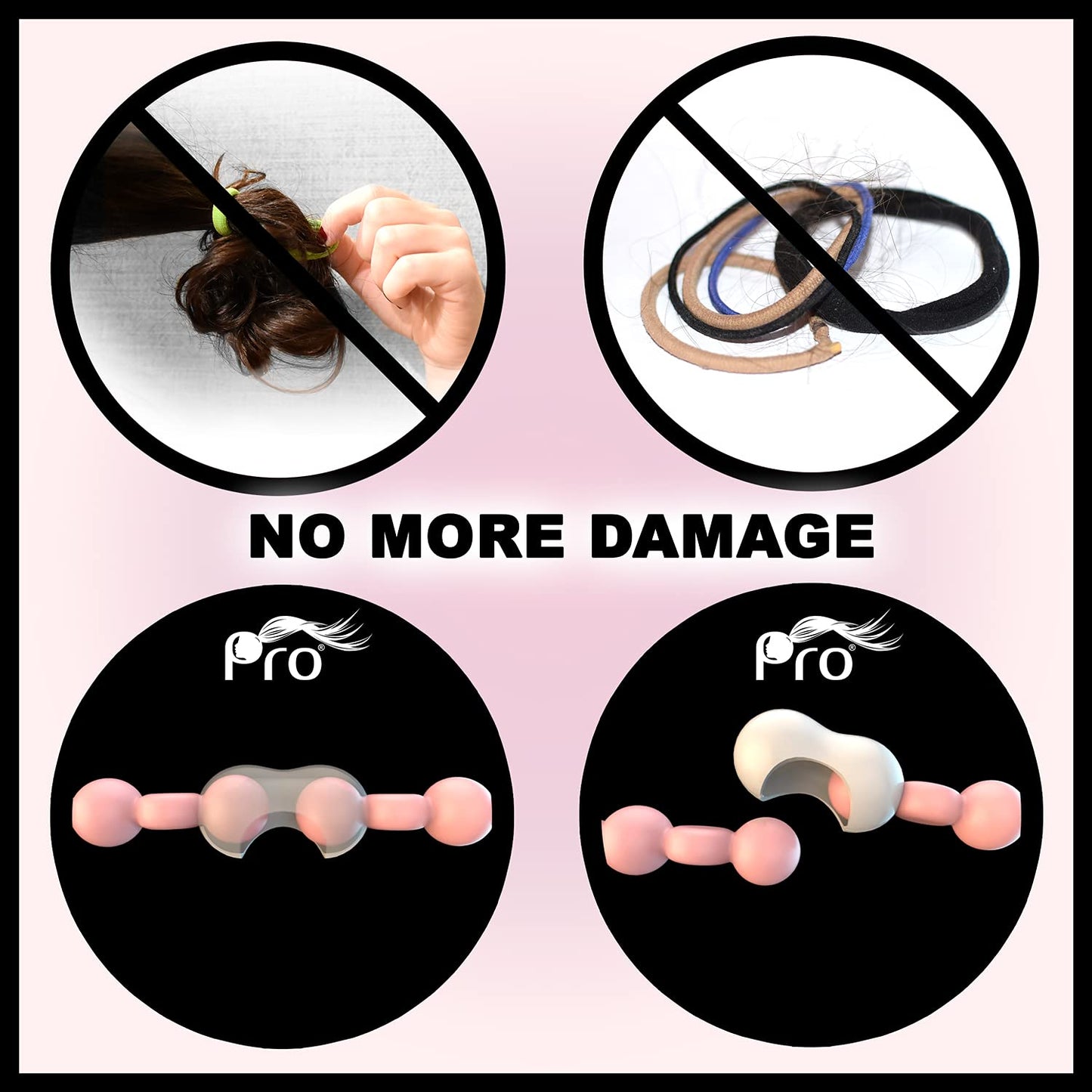 PRO Hair Tie - Easy-Release Clasp - Secure Hold - No Damage - Great for ANY Active Lifestyle (Spring Pack of 24)