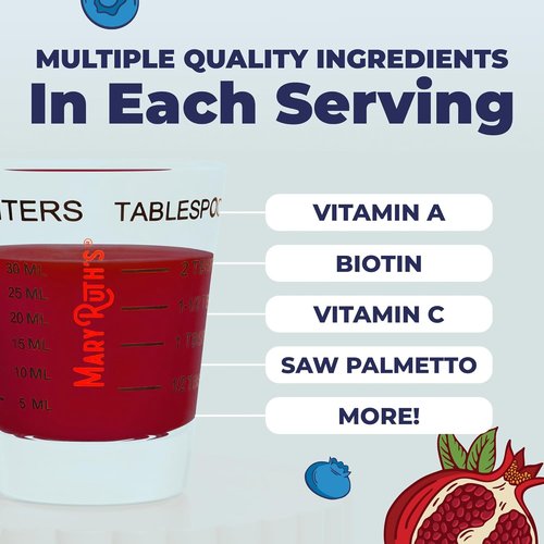 MaryRuth's Daily Liquid Hair Formula - 500 mg SesZenBio™ & 2,500 mcg Biotin for Thicker, Stronger Hair | 16 Fl Oz