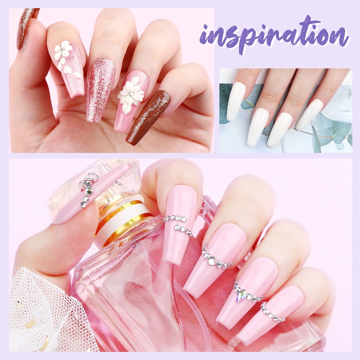 SAVILAND Acrylic Nail Kit with Drill for Beginners - 0.5oz Clear White Pink Acrylic Powder and Liquid Set Acrylic Nail Brushes Professional Nails Kit Acrylic Set Home DIY Nail Extension Carving