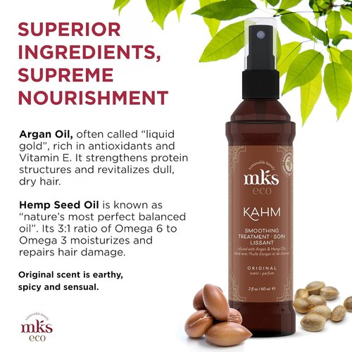 Earthly Body MKS Eco Kahm Smoothing Hair Treatment - Vegan Conditioner with Argan & Hemp Oils - 1 Count