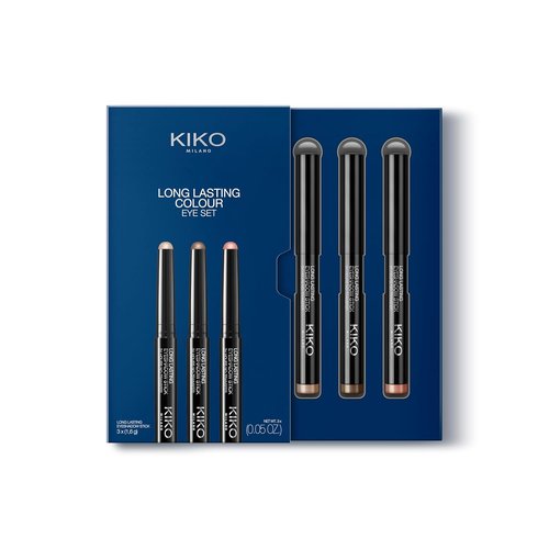 KIKO Milano Eyeshadow Set 01 - Long Lasting 24-Hour Hold | 3 Vibrant Eyeshadow Sticks