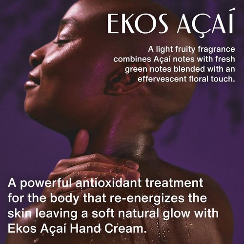 Natura Ekos Açaí Hand Cream - Fast-Absorbing Anti-Dullness Balm - Vegan Skin Moisturizer - 2.6oz (75g)