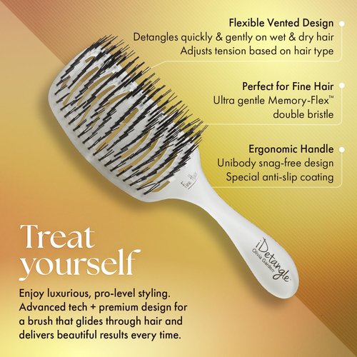Olivia Garden iDetangle Brush - Versatile Detangler for Wet & Dry Hair | Adjustable Tension for All Hair Types