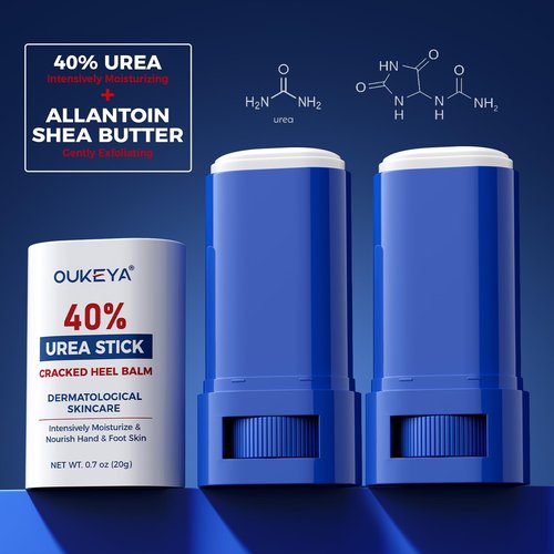 OUKEYA Urea Cream 40 Percent.Urea Cream Stick for Foot and Hand Cream Stick for Dry Cracked, Cracked Heel, Avoid Frostbite, 40 Percent Urea Lotion for Feet Maximum Strength, 2 PACK