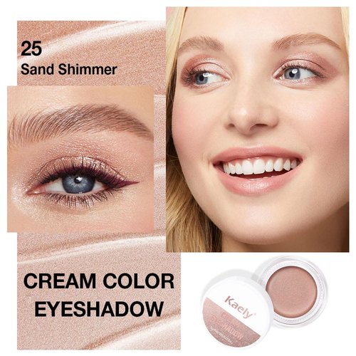 Kaely Single Cream Eyeshadow Pot - High Pigmented Sand Shimmer for Mature Skin | Waterproof & Blendable 25g