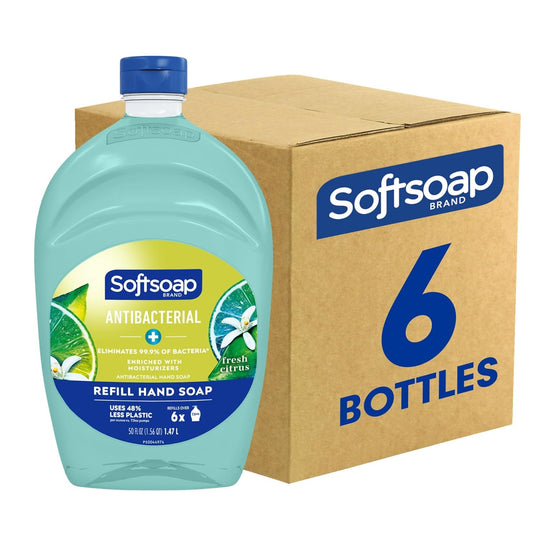 Softsoap Liquid Hand Soap Refill - Fresh Citrus Scent | 50 Oz | Pack of 6 Refills