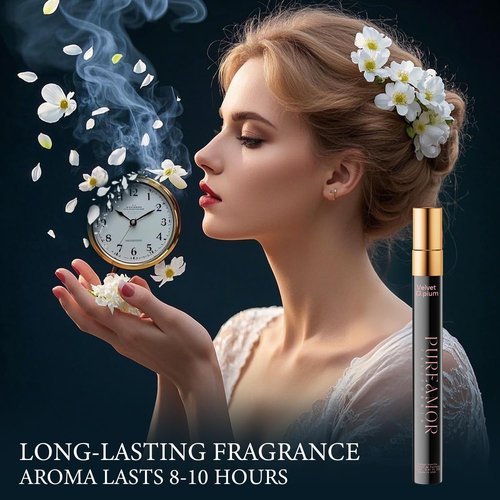 PUREAMOR Pheromones Perfumes for Women, Amber Vanilla Extrait de Parfum Oil Spray, 12ml (0.41 fl.oz) Long-Lasting Travel Size Elegant Warm & Sweet Fragrance, Ideal Gift for Her, Made in USA
